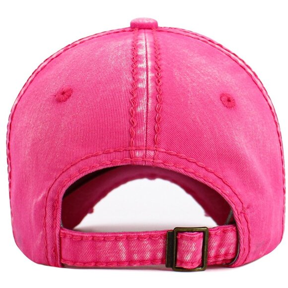 KBETHOS Hot Pink Distressed RIDE Horse Embroidered Baseball Cap Hat NWT - Picture 3 of 3